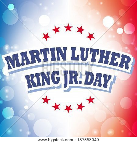 Martin Luther King Jr. Day card on celebration background, vector