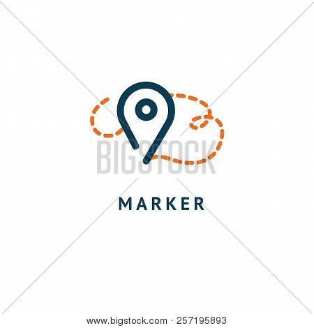 Map Marker Icon. Vector Flat Style Illustration Location Pin Logotype Design. Location Pin Navigatio