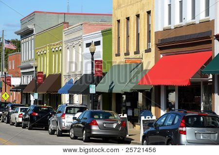 Main street in american town