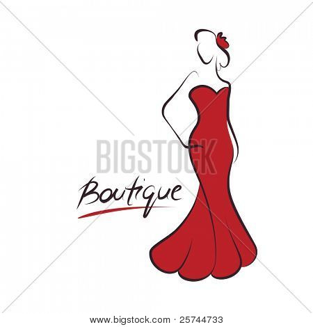 woman fashion logo, vector