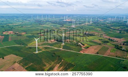 Windmills For Electric Power Production At Huai Bong