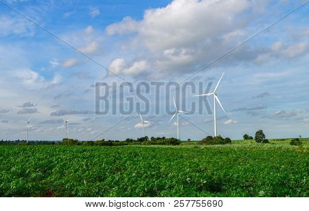 Windmills For Electric Power Production At Huai Bong