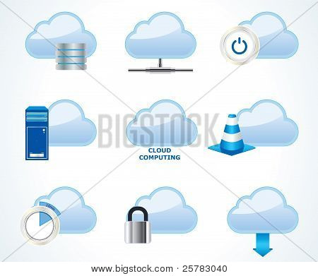 Vector Cloud Computing Icon Set