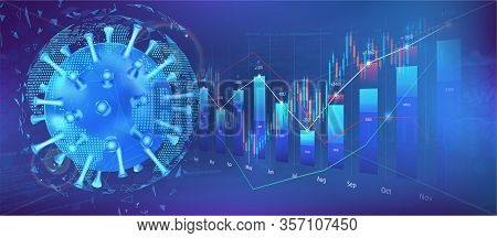 The Impact Of Coronavirus On The Stock Exchange And The Global Economy. Covid-19 Virus Hits Market. 