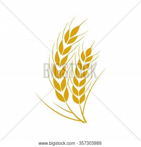 Set Of Simple Wheats Ears Icons And Wheat Logo Design Elements For Beer, Organic Fresh Food Corn Far