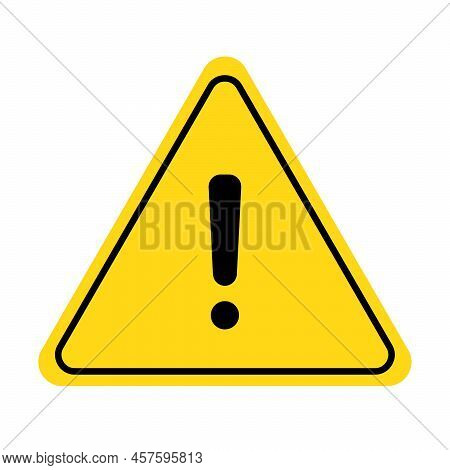 Caution Alert Exclamation Sign. Warning, Danger Exclamation Mark Yellow Triangle Hazard Sign. Vector