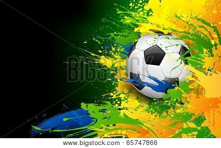 illustration of soccer ball in Football background