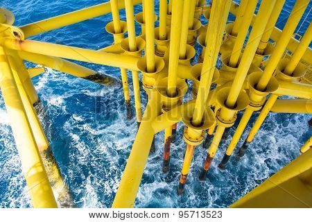 Oil and Gas Producing Slots at Offshore Platform, Oil and Gas Industry