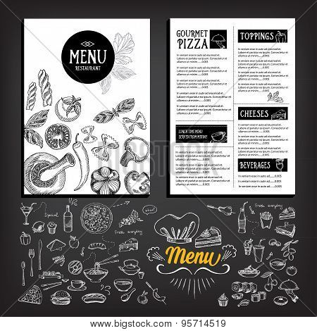 Cafe Menu Restaurant Brochure. Food Design Template.