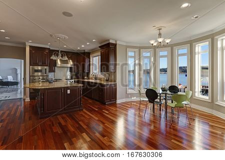 Open Floor Plan Interior Of Luxury Waterfront Home