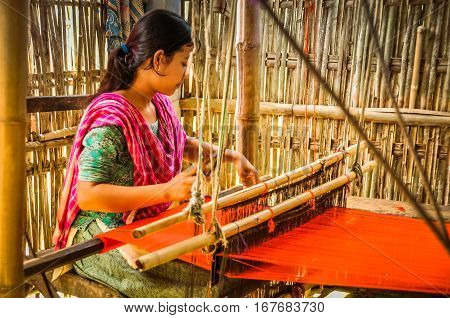 Weaving Woman In Bangladesh