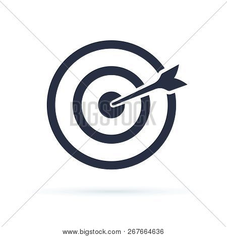 Target Icon Vector. Target With An Arrow Flat Icon Concept Market Goal Vector Picture Image. Concept