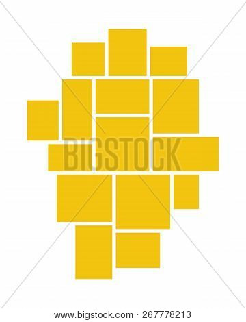 Vector Frame For Photos And Pictures, Photo Collage, Photo Puzzle. Templates Collage Frames For Phot