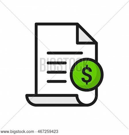 Invoice Line Icon. Bill Payment Icon . Tax Sign Design. Billing Invoices, Financial Operations Symbo