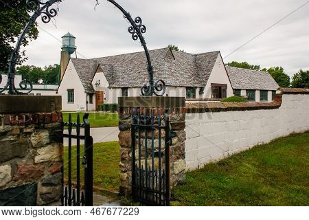 Shelby Township, Michigan / United States - September 15 2019: Historic Building, Repair Garage, At 