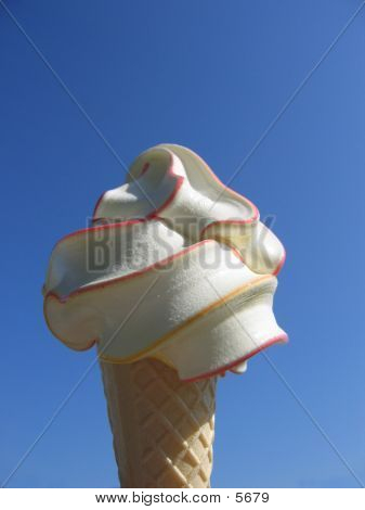 An Ice-cream Cone With Vanilla Ice.