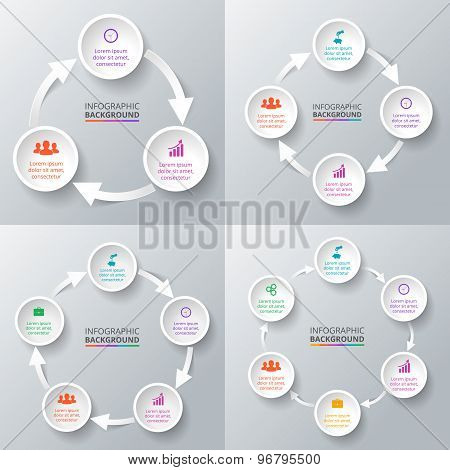 Vector circle arrows for infographic.