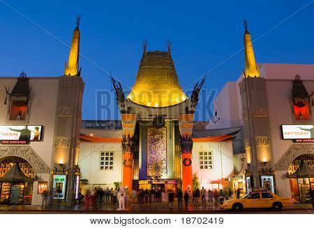 Grauman's Chinese Theater in Hollywood at night