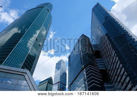 Towers of Moscow International Business Center - Euarasia tower, Empire business high-rise, City of Capitals - Moscow Tower and IQ-quarter towers, Moscow, Russia