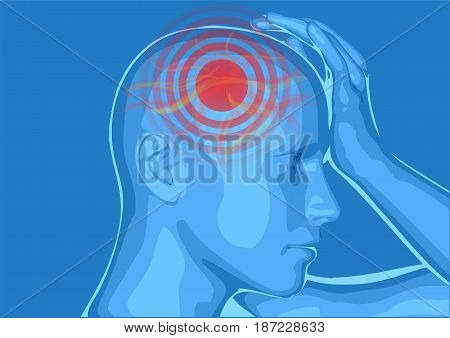 headache. medically vector illustration of headache/ migraine