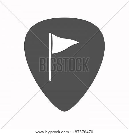 Isolated Guitar Plectrum With A Golf Flag