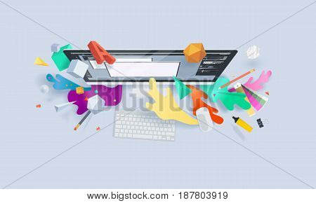 Creative concept banner. Vector illustration for graphic and web design, logo design, vector design, stationary, branding, corporate identity, product design.