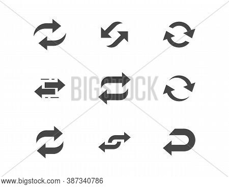 Reverse Flat Glyph Icons. Vector Illustration Included Icon As Swap, Flip, Currency Exchange, Switch