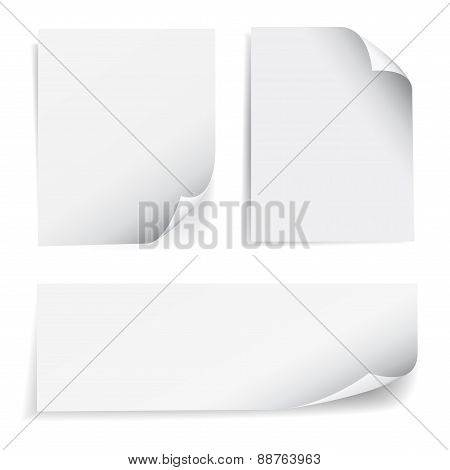 Blank Sheet Paper Page Curl Set