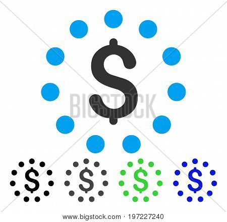 Dollar Sign flat vector icon. Colored dollar sign gray, black, blue, green pictogram versions. Flat icon style for web design.