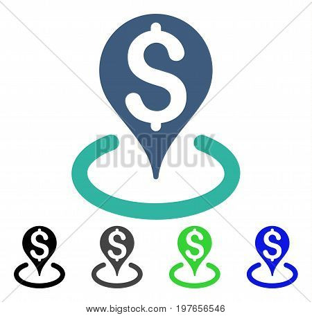 Business Geotargeting flat vector pictograph. Colored business geotargeting gray, black, blue, green icon versions. Flat icon style for graphic design.