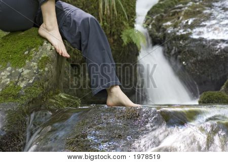 Sitting By A Waterfall