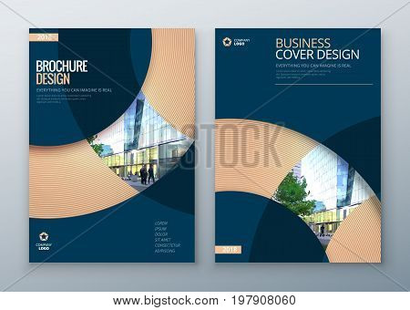 Brochure template layout design. Corporate business annual report, catalog, magazine, flyer mockup. Creative modern bright concept circle round shape