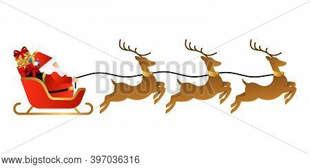 Santa Claus. Santa Claus Vector. Santa Claus Background. Santa Claus icon Vector. Santa Claus design. Santa Claus illustrations. Christmas Santa Claus Vector. Santa Claus Vector illustration. Isolated Santa Claus on a sleigh vector illustration