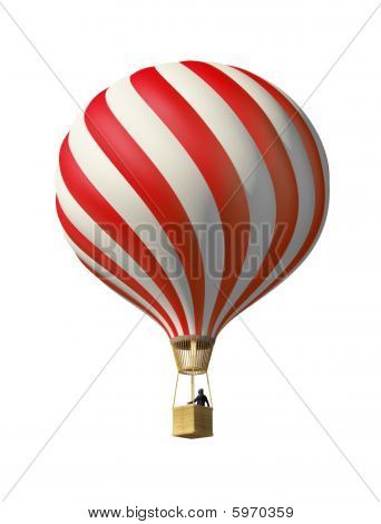 Isolated On White 3D Red Balloon