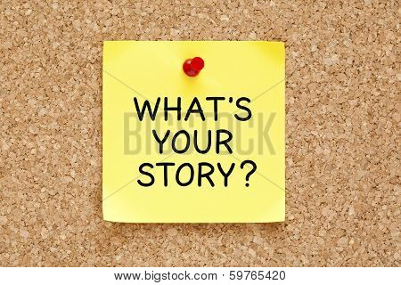 Whats Your Story Sticky Note