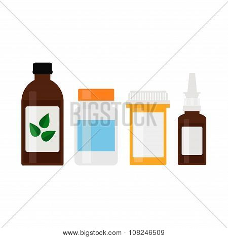 Medicine bottles set.