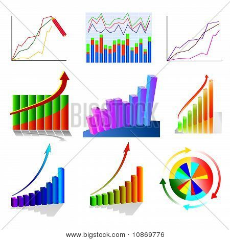 A set of color business charts