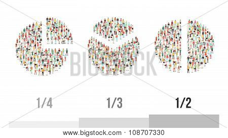 Pie Charts Composed Of People