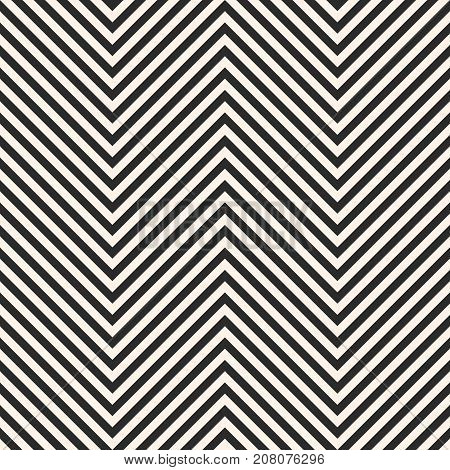 Zigzag stripes seamless pattern. Vector chevron texture. Black and white diagonal lines, striped zig zag. Simple modern abstract geometric background. Universal design for prints. Stripes pattern. Lines pattern. Zigzag pattern. Chevron pattern.