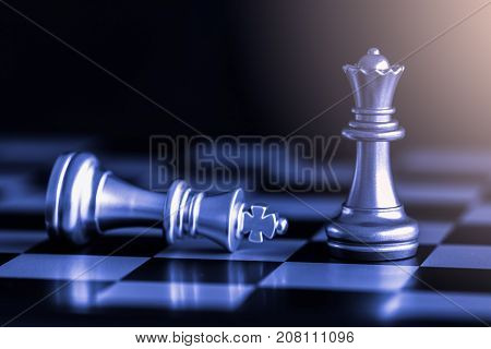 Strategy Chess Battle Intelligence Challenge Game On Chessboard. Success The Strategy Concept. Chess