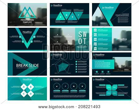 Green Abstract triangle presentation templates Infographic elements template flat design set for annual report brochure flyer leaflet marketing advertising banner template