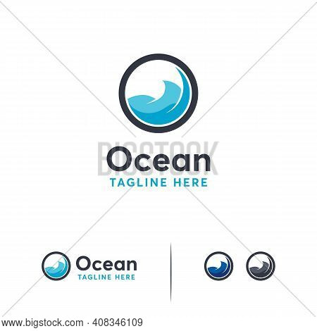 Ocean Logo Designs Template, Ocean Wave Logo Symbol, Travel Logo Template