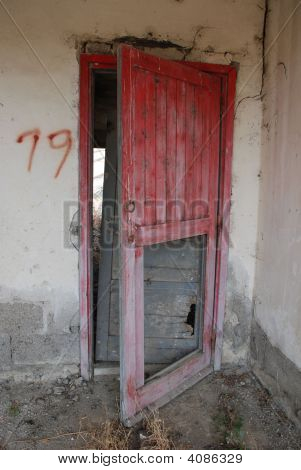 Door In Derelict Agricultural Building