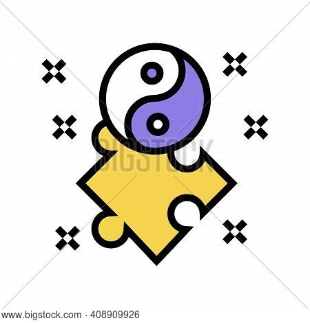 Yin Yan Philosophy Color Icon Vector. Yin Yan Philosophy Sign. Isolated Symbol Illustration