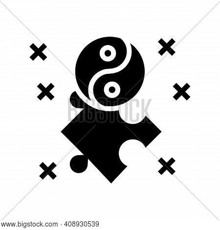 Yin Yan Philosophy Glyph Icon Vector. Yin Yan Philosophy Sign. Isolated Contour Symbol Black Illustr