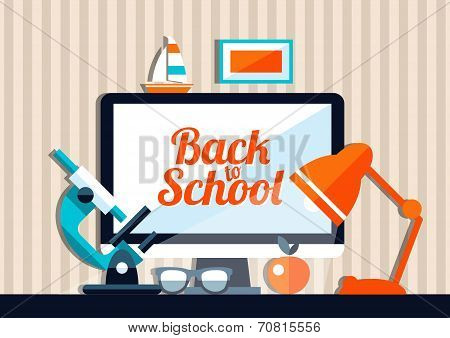 Illustration of school flat design composition