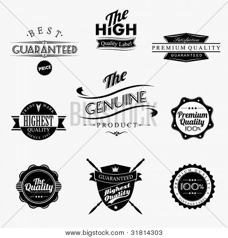 Vintage Styled Premium Quality And Satisfaction Guarantee Label Collection