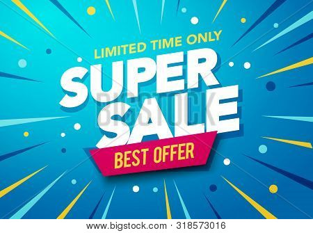 Vector Illustration Sale Banner Template Design, Big Sale Special Up To 50% Off. Super Sale, End Of 