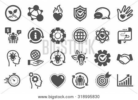 Core Values Icons. Integrity, Target Purpose And Strategy. Trust Handshake, Social Responsibility, C