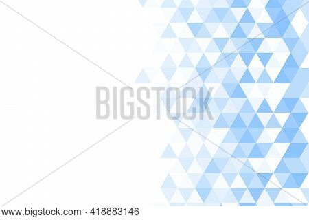 Polygonal Blue Mosaic Background. Abstract Low Poly Vector Illustration. Triangular Pattern In Halft